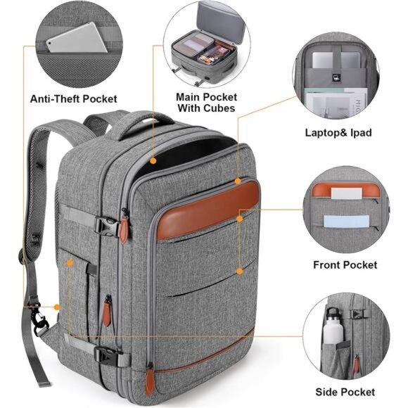 Bagsure Travel Backpack, 42L Carry on Luggage, Flight Approved Expandable main image 4